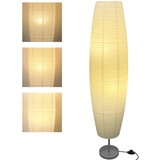 LALISU Stehlampe Papier Lampe Moderne Stehlampen mit Lampenschirm, Stehlampe für für Wohnzimmer Mit Fußschalter, Schlafzimmer und Arbeitszimmer (White-01)