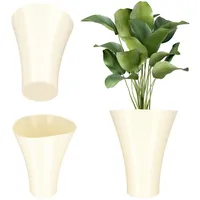 Kadax Blumentopf aus Kunststoff, Blumentopfschutz, 16.5 cm, Creme -