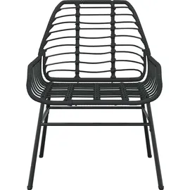 vidaXL 5-teiliges Garten-Esszimmerset aus schwarzem Polyrattanglas - Schwarz