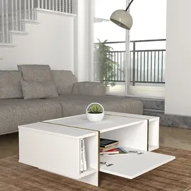 [en.casa] Couchtisch Tavak 104x60x38 cm Weiß/Gold [en.casa]