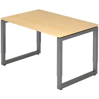 Bümö Schreibtisch Ahorn, Graphit, Nachbildung,Ahorn, Rechteckig, 120x74x80 cm, FSC