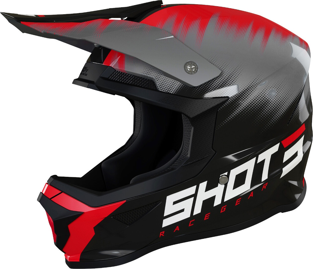 Shot Furious Versus Motorcross helm, zwart-rood, 2XL