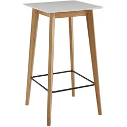 FineBuy Design Stehtisch 60x110x60 cm Weiß Bartisch Skandinavisch Eiche Tisch
