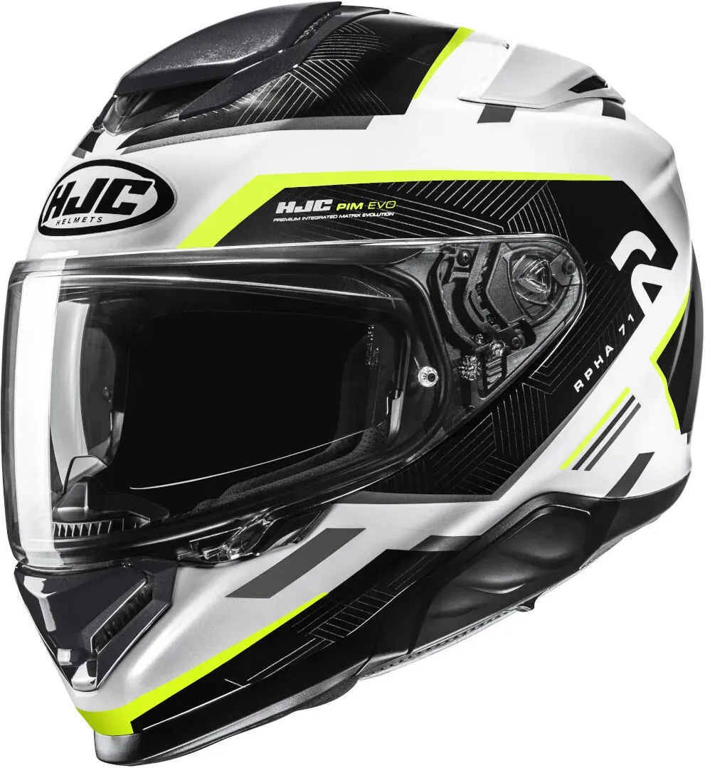 HJC RPHA 71 Ellon Helm, zwart-wit-geel, XL Voorman