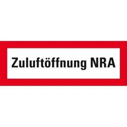 Schild I Feuerwehrzeichen Zuluftöffnung NRA, praxisbewährt, Kunststoff, 297x105mm