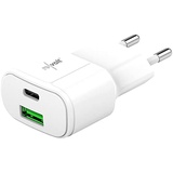 revolt Ladeadapter: Ultrakompaktes USB- & Notebook-Netzteil, USB-C & -A, QC, PD, 30W, weiß (Ladegerät USBC, Universal-USB-Netzteil, Apple Ladekabel)