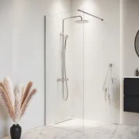 Badplaats Duschwand Florida 60 x 200cm Glas Duschabtrennung Chrom - Walk-In Dusche Nano Duschtrennwand - Walk-i