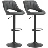 Homcom Barhocker 2er Set, Gepolstert Barstuhl mit Fußstütze,