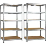 DEMA 2x Schwerlastregal Metallregal verzinkt 180x90x40 cm je 175kg Tragkraft