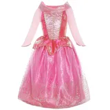 Katara 730133660276 Disney Princess Aurora Faschings-Kostüm Dornröschen-Kleid für Karneval & Geburtstage, Rosa, 104/110 (Etikett 110)