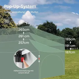 Woltu Faltpavillon 3 x 6 m inkl. 6 Seitenteile Beige/Weiß