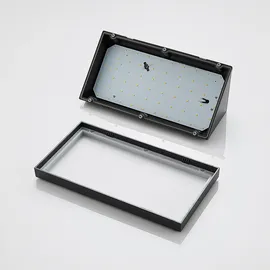 LINDBY Außenwandleuchte Kunststoff 13,8 cm 1 x 18 W LED schwarz