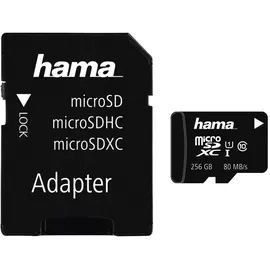 Hama microSDXC 256GB Class 10 UHS-I + SD-Adpater