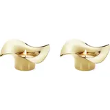 Georg Jensen Teelichthalter Cobra Edelstahl Gold