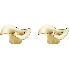 Georg Jensen Teelichthalter Cobra Edelstahl Gold