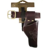 Bauer Spielwaren 7500154 J.G.Schrödel Gürtel Duell: Pistolengürtel mit 1 Holster für Die Spielzeug-Pistole, Ideale Cowboy- und Faschingsausrüstung, 55–90 cm, dunkelbraun (750 0154)