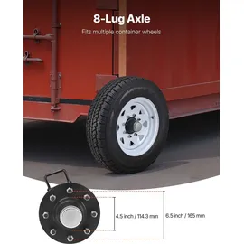 Vevor Versandcontainer-Räder, 8-Loch-Rad-Set, robuste Versandcontainer-Achse mit Ratschen-Zurrgurt, bewegt sich 6 m bis 12 m, sicherer Transport f...