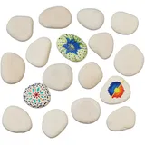 Relaxdays Steine zum Bemalen, 3 kg Weiß