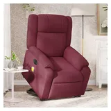 vidaXL Massagesessel Elektrisch 95 x 99 x 0 cm Weinrot mit Aufstehhilfe