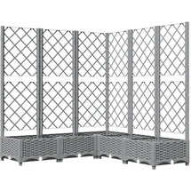vidaXL Pflanzkübel mit Rankgitter Hellgrau 120x120x121,5 cm PP