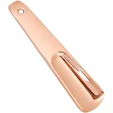 Schuhlöffel Klein Tragbar Mini Klein Schuhanzieher, 4 Farben Optional Galvanisierter Edelstahl Shoehorn, Mit Aufhängeloch-Design (Color : Rose Gold, S : 11 * 2.6cm)