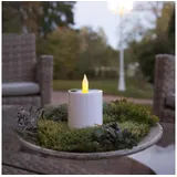 Best Season LED-Kerze Plastik 7,3 x 7,3 x 11,0 cm 1 Stück Weiß/Gelb