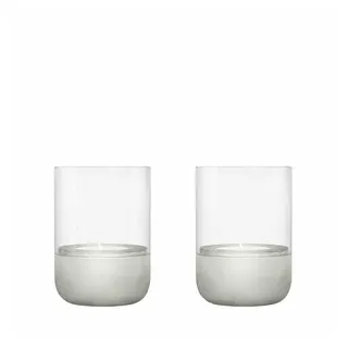 BLOMUS Windlicht Calma 2tlg. Stein, Marmor, Granit Grau Hellgrau