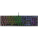 Mars Gaming MARSGAMING MK422 Schwarz, Mechanische Gaming Tastatur RGB, Antighosting, Blauer Mechanischer Switch, US Sprache