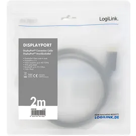 Logilink DisplayPort Kabel 2,00 m Schwarz