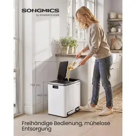 Songmics Mülleimer 2 x 15 l Weiß