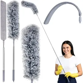 ruhhy Staubwedel Teleskop Ausziehbar Grau/Silber