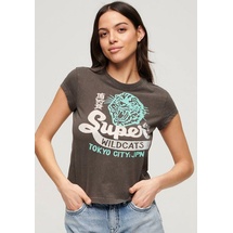 Superdry Embellished Poster Cap Slv T-shirt (W1011391A) grey