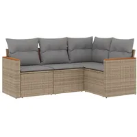 vidaXL Garten-Lounge-Set 4-tlg. beige