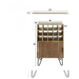 KAWOLA Weinschrank HORTA 56 x 90 x 35 cm Braun