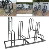 Baumarktplus Fahrradständer für 4 Fahrräder höhenversetzt 140 x 75,5 cm Stahl feuerverzinkt grau 2x2 Bodenparker Reihenparker