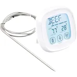 Fleischthermometer, Sofort Ablesbares Lebensmittelthermometer, Digitales Kochthermometer Mit Timer-alarmsonde Für Ofen, Küche, Grill, Smoker – Weiß