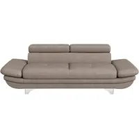 3-Sitzer COTTA "Enterprise", beige (sand), B:233cm H:75cm T:104cm, Softlux-Kunstleder;Luxus-Kunstleder, Sofas, Big-Sofa, mit Armteilverstellung & Kopfteilverstellung