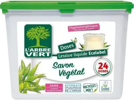 Arbre Vert Doses Flüssigwaschmittel Mit Pflanzenseife 24 Stück