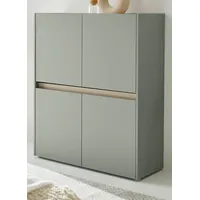 furn.design Highboard 100 x 120 cm Salbei Grün / Eiche