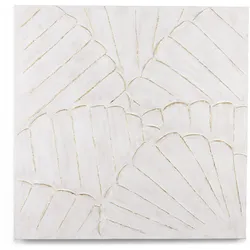 Coco Maison Clover Bild 100x100cm - Weiss/Gold/Taupe