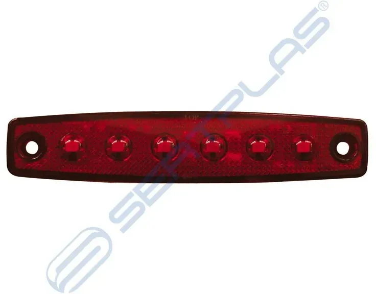 Dimension, rot 6 LED 12-24V 85.5mm