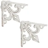 Relaxdays 8 x Regalwinkel antik, weiß