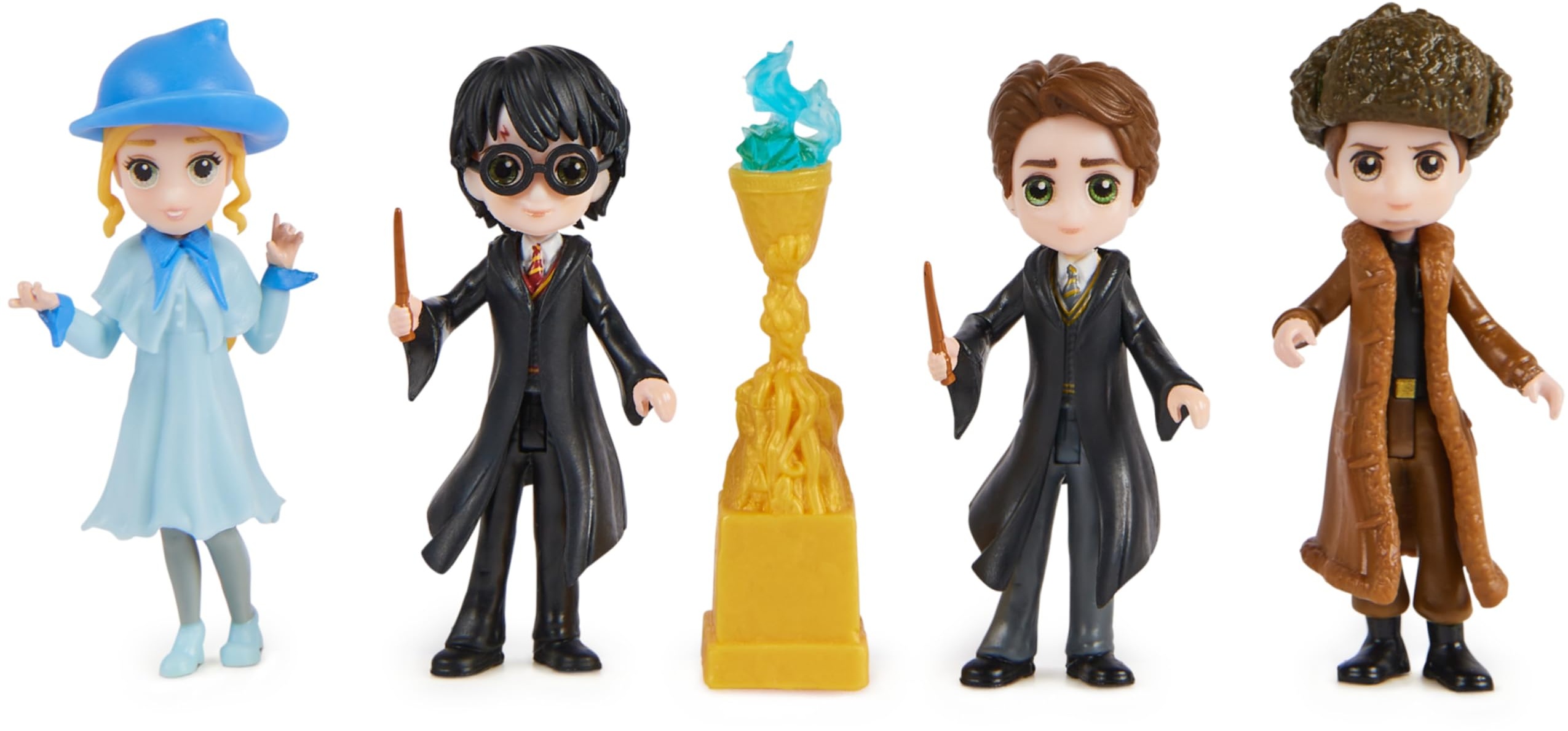WIZARDING WORLD Harry Potter Magical Minis Triwizard Champions Geschenkset mit 4 Figuren und Feuerkelch Zubehör, Kinderspielzeug ab 6 Jahren