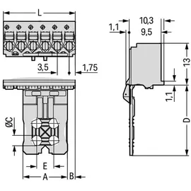 WAGO GmbH &amp; Co. KG 1-Leiter-Federleiste 2091-1103/002-000