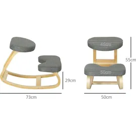 Homcom Kniestuhl Holz Grau