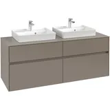 Villeroy & Boch „Collaro“ 1400 x 548 x 500mm, mit Beleuchtung, × Taupe,