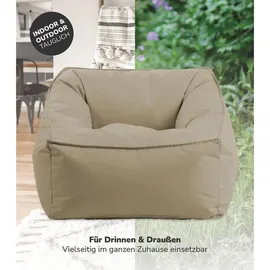 mokebo Relaxliege Textil 80 x 60 x 83 cm Beige/Khaki mit Hocker