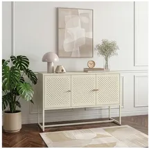 [en.casa] Sideboard Viitasaari 120 x 40 x 80 cm Cremeweiß
