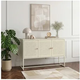 [en.casa] Sideboard Viitasaari 120 x 40 x 80 cm Cremeweiß