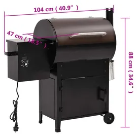 vidaXL Pelletgrill 104 cm mit Schornstein